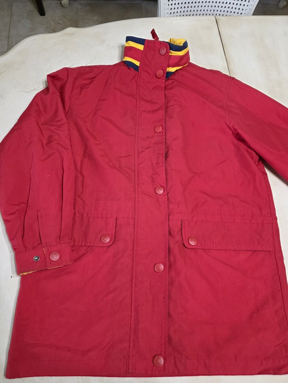 VINTAGE 90s Arizona Jean Co. Barn Jacket Parka | Red Colorblock Gorpcore S - Picture 6 of 16